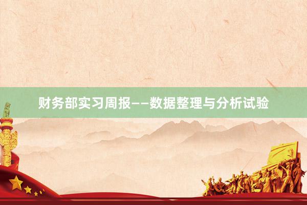 财务部实习周报——数据整理与分析试验